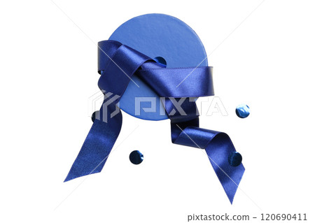 PNG, Mystery box, blue round box isolated on white background. 120690411