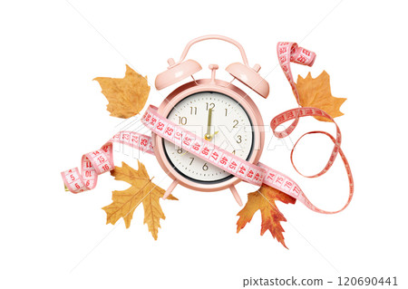 PNG, Autumn smart, a clock with a centimeter, isolated on a white background. PNG, Autumn smart, a clock with a centimeter, isolated on a white background. 120690441