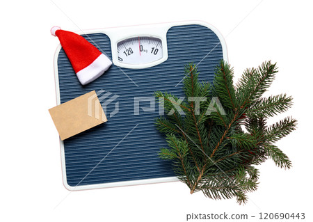 PNG, New Year's sport, scales with New Year's decor, isolated on a white background. PNG, New Year's sport, scales with New Year's decor, isolated on a white background. 120690443