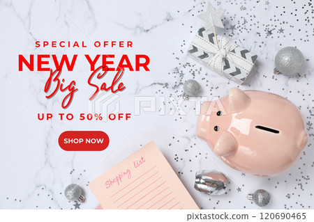 Winter sale, Merry Christmas and Happy New Year shopping 120690465