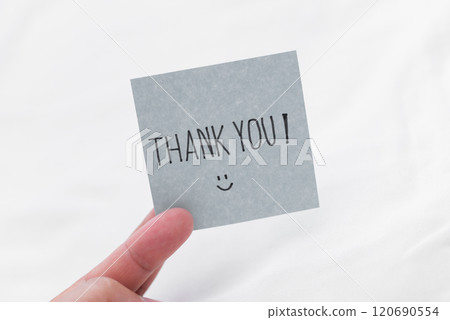 Thank you note for business appreciation office space image of gratitude clean environment close-up view professional concept Thank you note for business appreciation office space image of gratitude clean environment close-up view professional concept 120690554