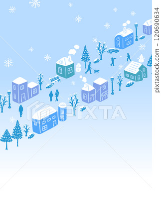 winter cityscape illustration 120690634