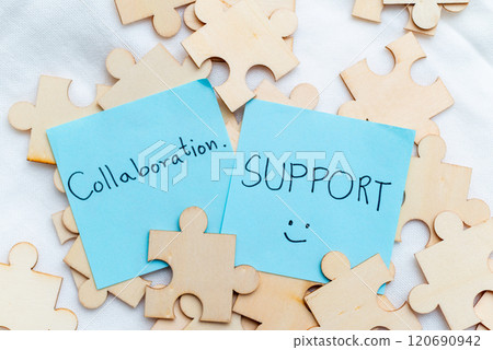 Collaboration in business support creative workspace visual content inspirational environment upbeat viewpoint teamwork concept Collaboration in business support creative workspace visual content inspirational environment upbeat viewpoint teamwork concept 120690942