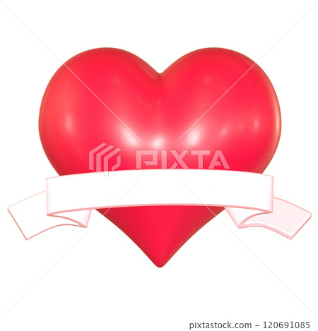 紅心絲帶的 3D 插圖 120691085