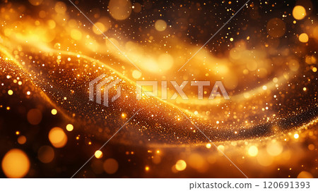 金色閃閃發光的光粒子 120691393