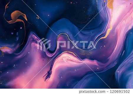 Captivating Cosmic Panorama Depicting Galaxies and Nebulas with Striking Colors 120691502