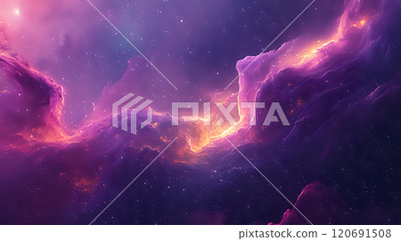 Surreal Cosmic Tapestry with Swirling Colors and Radiant Stars in the Galaxy 120691508