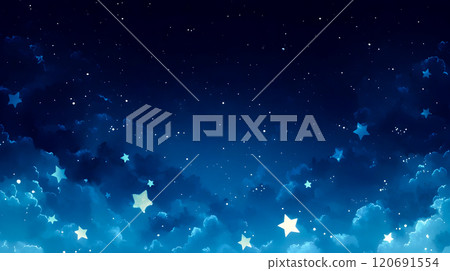 Cute night sky and star illustration background 120691554