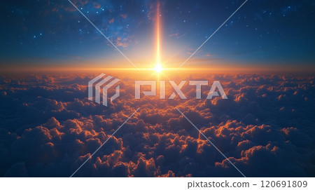 陽光照在雲海上 陽光照在雲海上 120691809