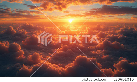 陽光照在雲海上 120691810