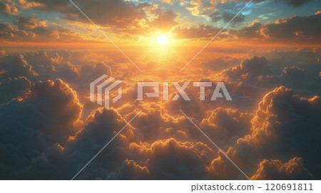 陽光照在雲海上 陽光照在雲海上 120691811