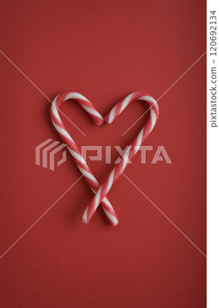 Christmas candy canes heart-shaped Christmas candy canes heart-shaped 120692134