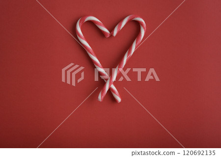 Christmas candy canes heart-shaped Christmas candy canes heart-shaped 120692135