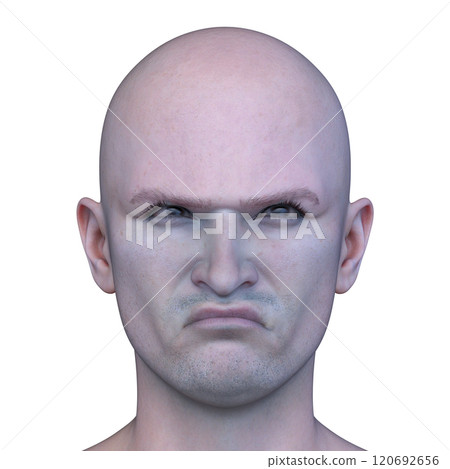 Male vampire face close up 120692656