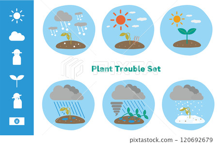 Agriculture and horticulture natural disaster trouble set 120692679