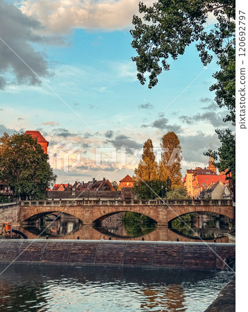 General view of the Maxbrucke in old town of Nuremberg General view of the Maxbrucke in old town of Nuremberg 120692797