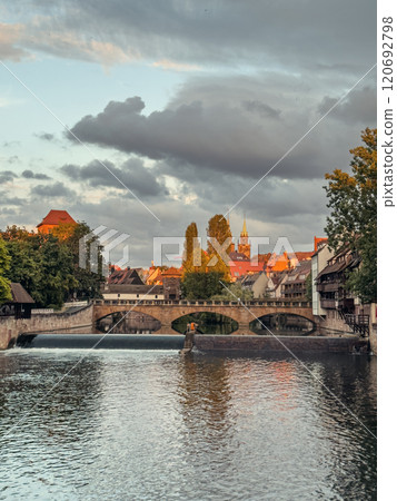 General view of the Maxbrucke in old town of Nuremberg at sunset General view of the Maxbrucke in old town of Nuremberg at sunset 120692798