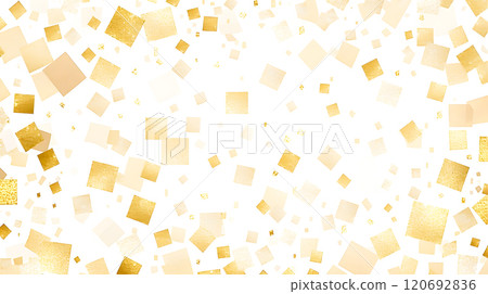 A gorgeous gold foil confetti-like pattern background on a white background 120692836