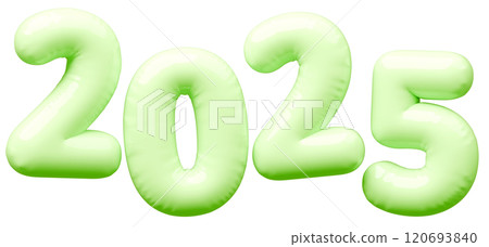 3D image_letter balloon_2025_yellow green 120693840