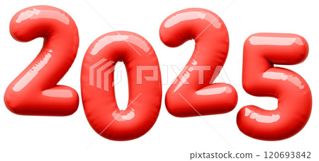 3D image_letter balloon_2025_red 3D image_letter balloon_2025_red 120693842