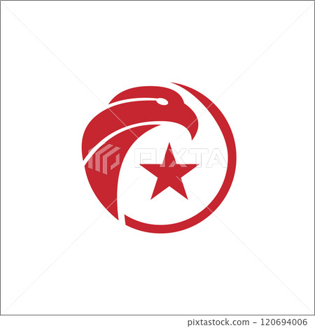 Eagle circle with star Vector Logo Template on white background Eagle circle with star Vector Logo Template on white background 120694006
