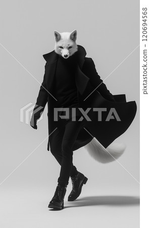 身穿黑色服裝的白狐 身穿黑色服裝的白狐 120694568