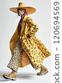 Leopard in leopard print clothing 120694569
