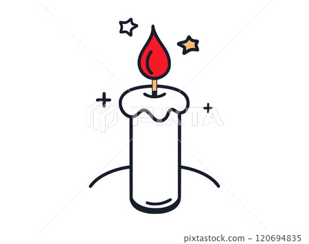 Christmas candle with red flame Christmas candle with red flame 120694835