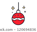 Red Christmas bauble ornament 120694836