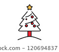 Christmas tree with red ornaments 120694837