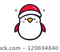 Christmas penguin in a Santa hat 120694840