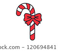Candy cane with red bow 120694841