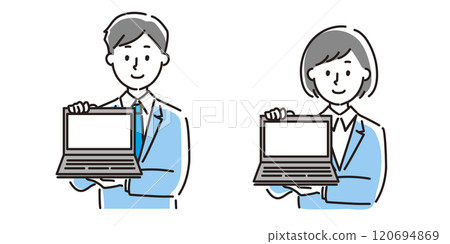 men and women working on a computer men and women working on a computer 120694869