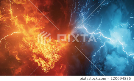 《相對紅藍能量背景》 《相對紅藍能量背景》 120694886