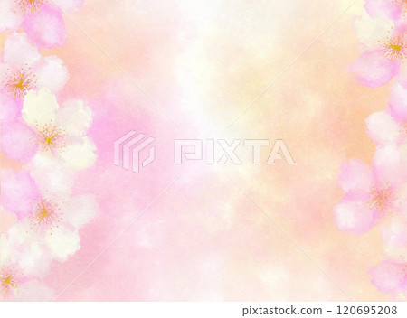 水彩簡單可愛的粉紅色抽象櫻花背景 120695208