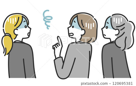 穿著西裝的震驚女人的背影插畫素材 穿著西裝的震驚女人的背影插畫素材 120695381