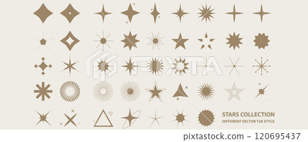 Set of different stars and flash icons in y2k vector style Set of different stars and flash icons in y2k vector style 120695437