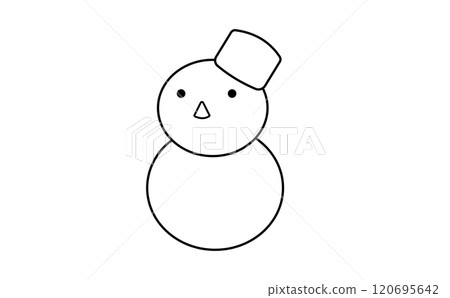 簡單可愛的雪人線描插畫 簡單可愛的雪人線描插畫 120695642