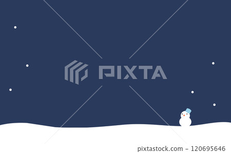 一個雪夜的簡單背景圖,雪人站著 一個雪夜的簡單背景圖,雪人站著 120695646