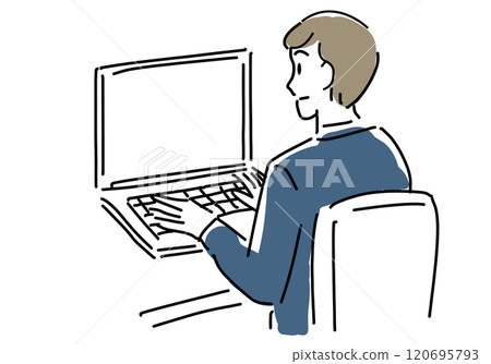 商人看著電腦螢幕 商人看著電腦螢幕 120695793