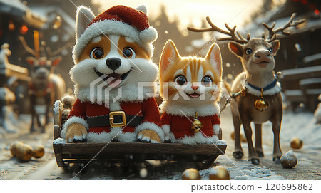 狗 貓 聖誕節 狗 貓 聖誕節 120695862
