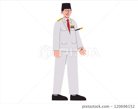 Soekarno Bung Karno Indonesia first president proclaimer independence warrior hero politician leader historic patriotic Sukarno icon set design colorful 120696152