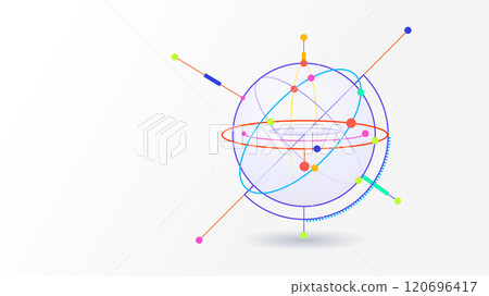 Globalization tech elements abstract icon vector background 120696417