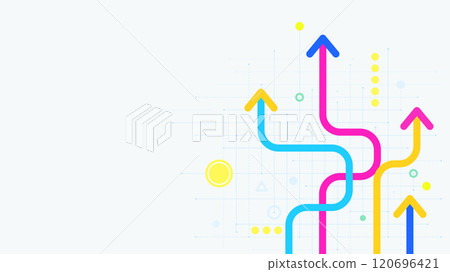 Colorful growth arrows information geometric abstract 120696421