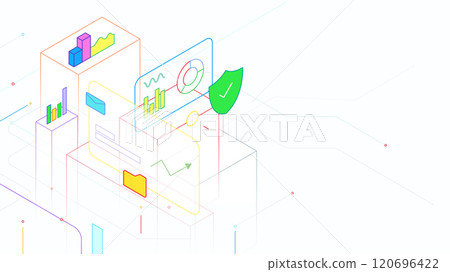 Data statistical and analysis isometric vector illustration background 120696422