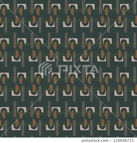 Abstract shape simple geometric motif classic pattern continuous background. Modern fabric design textile swatch ladies dress, man shirt allover print 120696715