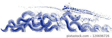 波飛濺手寫筆刷圖 120696726