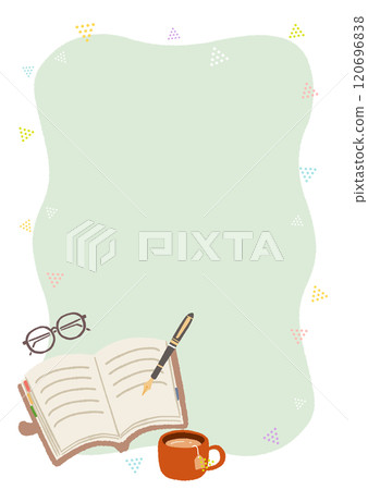 Illustration of writing in a notebook Frame Background 120696838