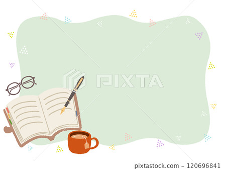 在筆記本上書寫的插圖框架背景 在筆記本上書寫的插圖框架背景 120696841