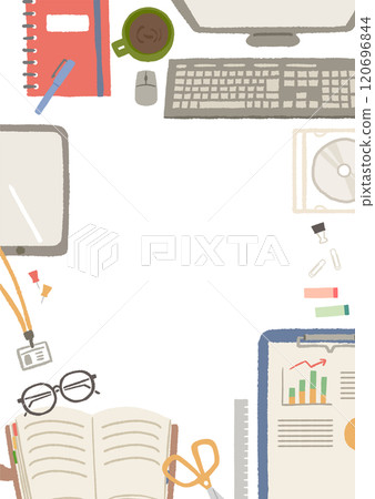 辦公用品/商業圖示插畫背景框架 120696844